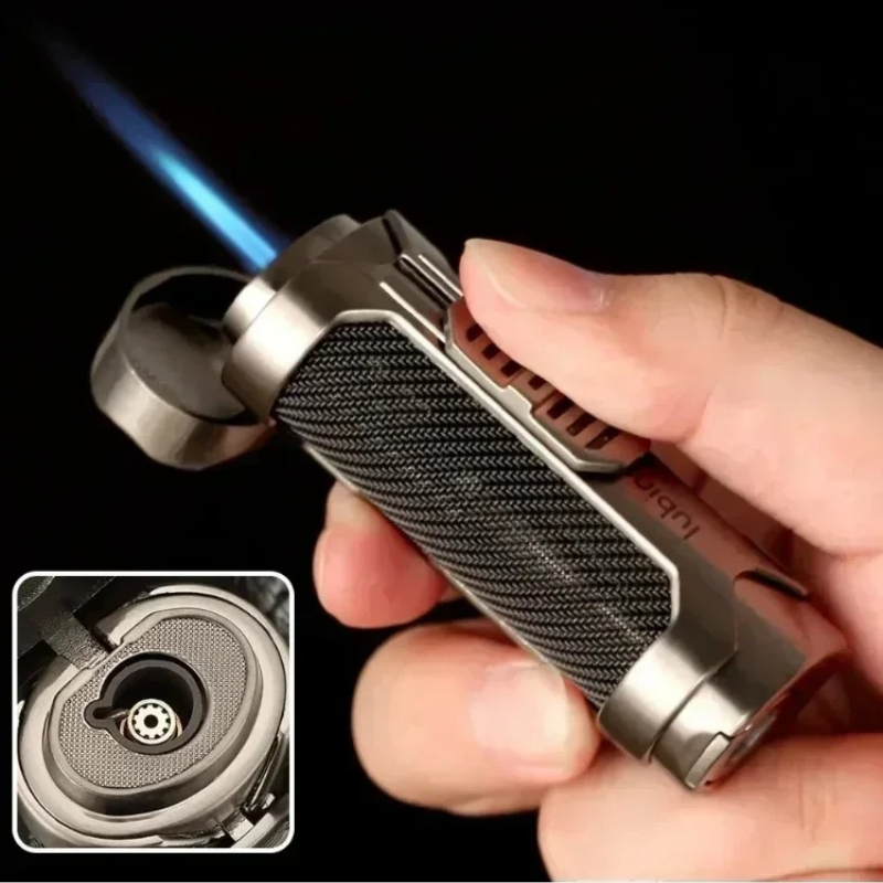 Outdoor Windproof Lighter - LUBINSKI Tragbarer Metall-Windschutz-Zigarrenanzünder Outdoor Turbo-Sprühpistole Personalisierter