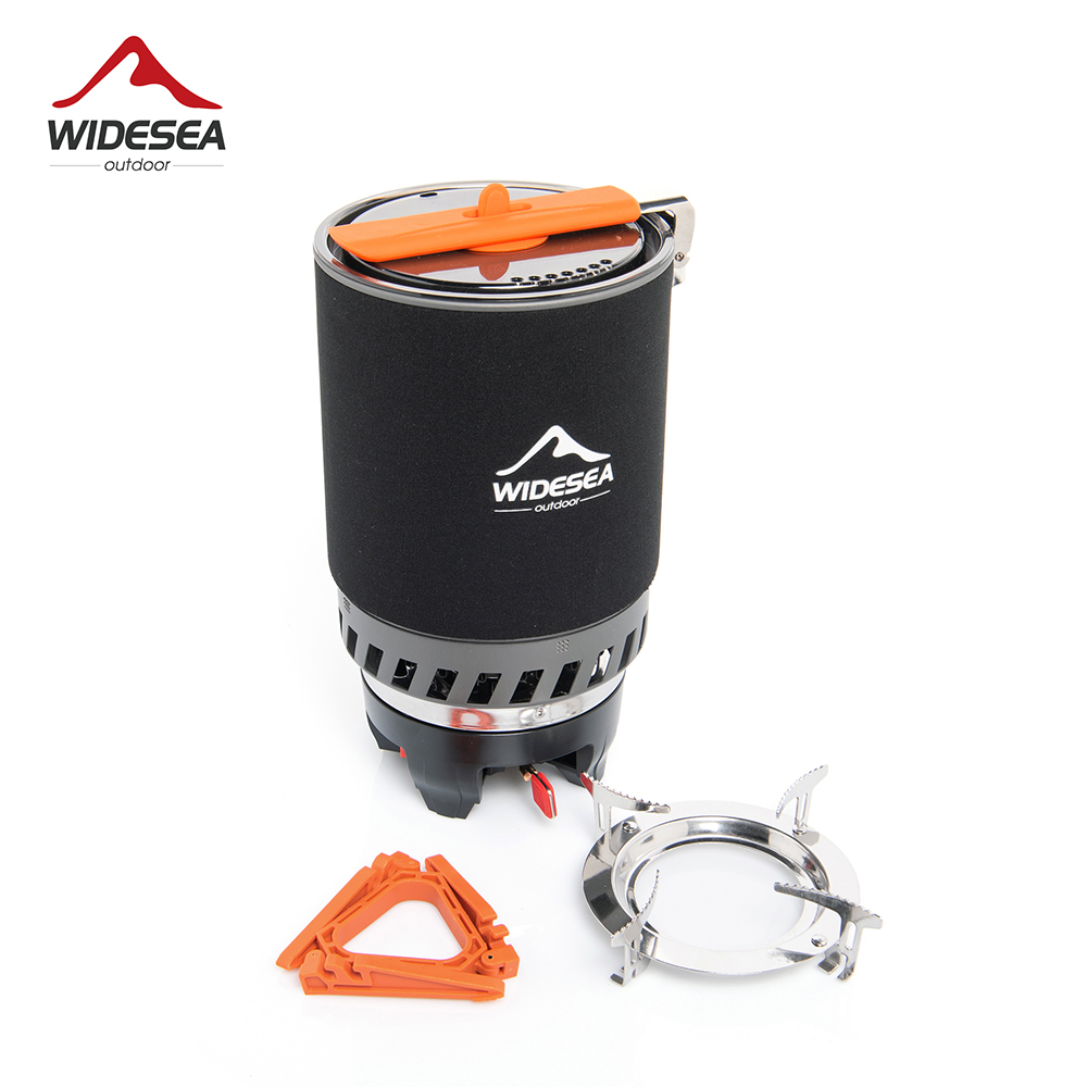 Outdoor Camping Burner - Widesea Camping-Kochsystem mit Wärmetauscher, Outdoor-Gasbrenner, Herd,