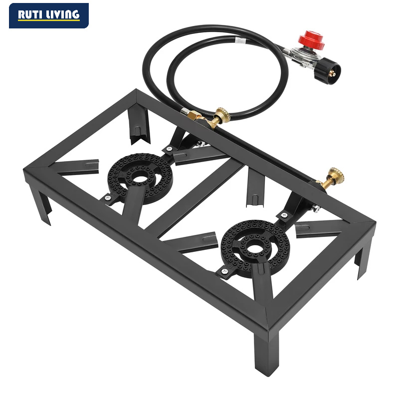 Outdoor Camping Burner - Tragbarer 1/2-Brenner Outdoor-Gaskocher mit Einstellbarem 0-10Psi