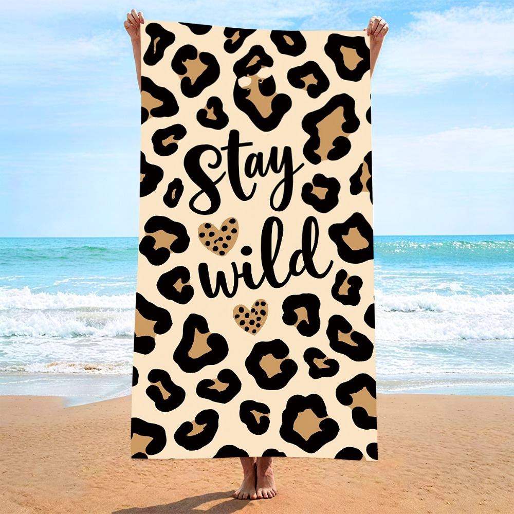 Camp Towel Microfiber - Schnell trocknendes Strandtuch mit Leopardenmuster, 27,5