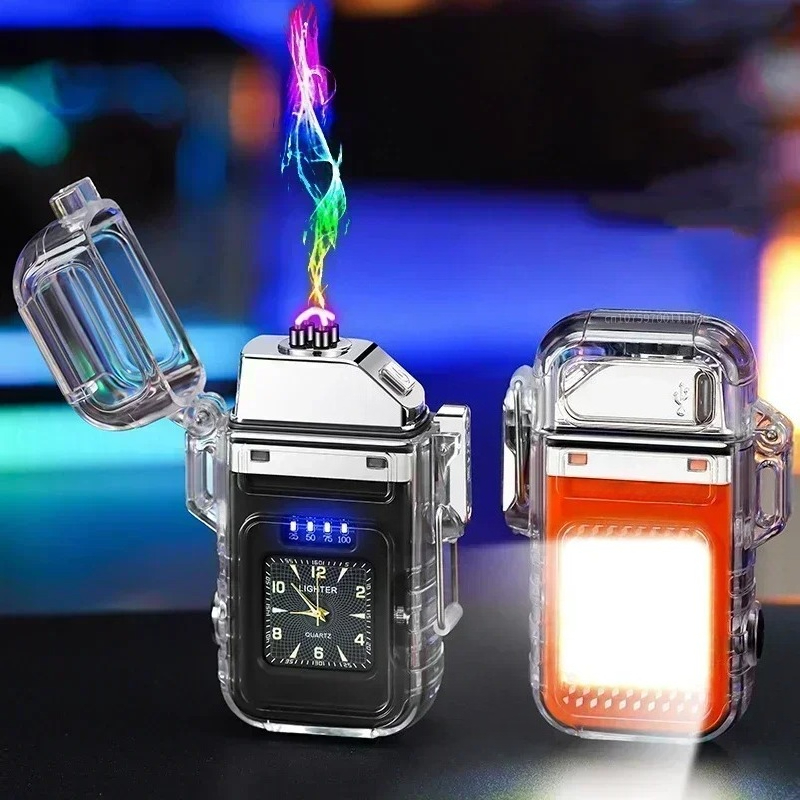 Outdoor Windproof Lighter - Neue wasserdichte Uhr Feuerzeug winddicht USB