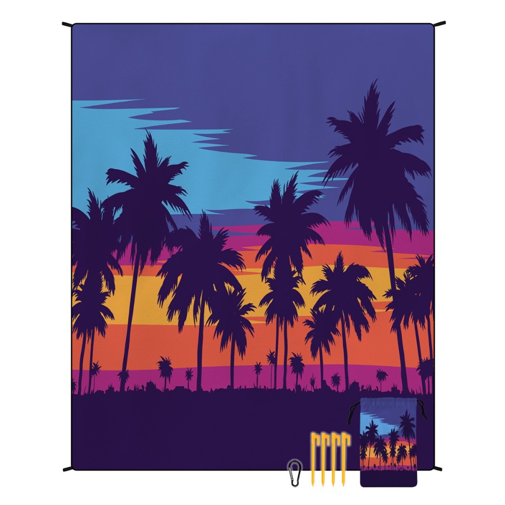 Camp Towel Microfiber - Strandtuch mit Palmenmotiv, 71 x 86,6