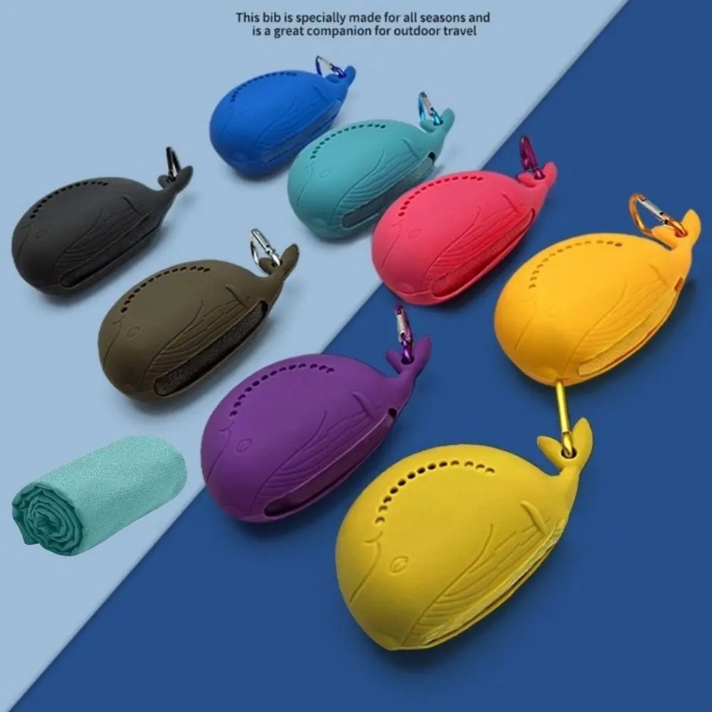 Camp Towel Microfiber - Tragbare Silikonhülle & Leichtgewichtiges Mikrofaser-Schnelltrockentuch, Camping-