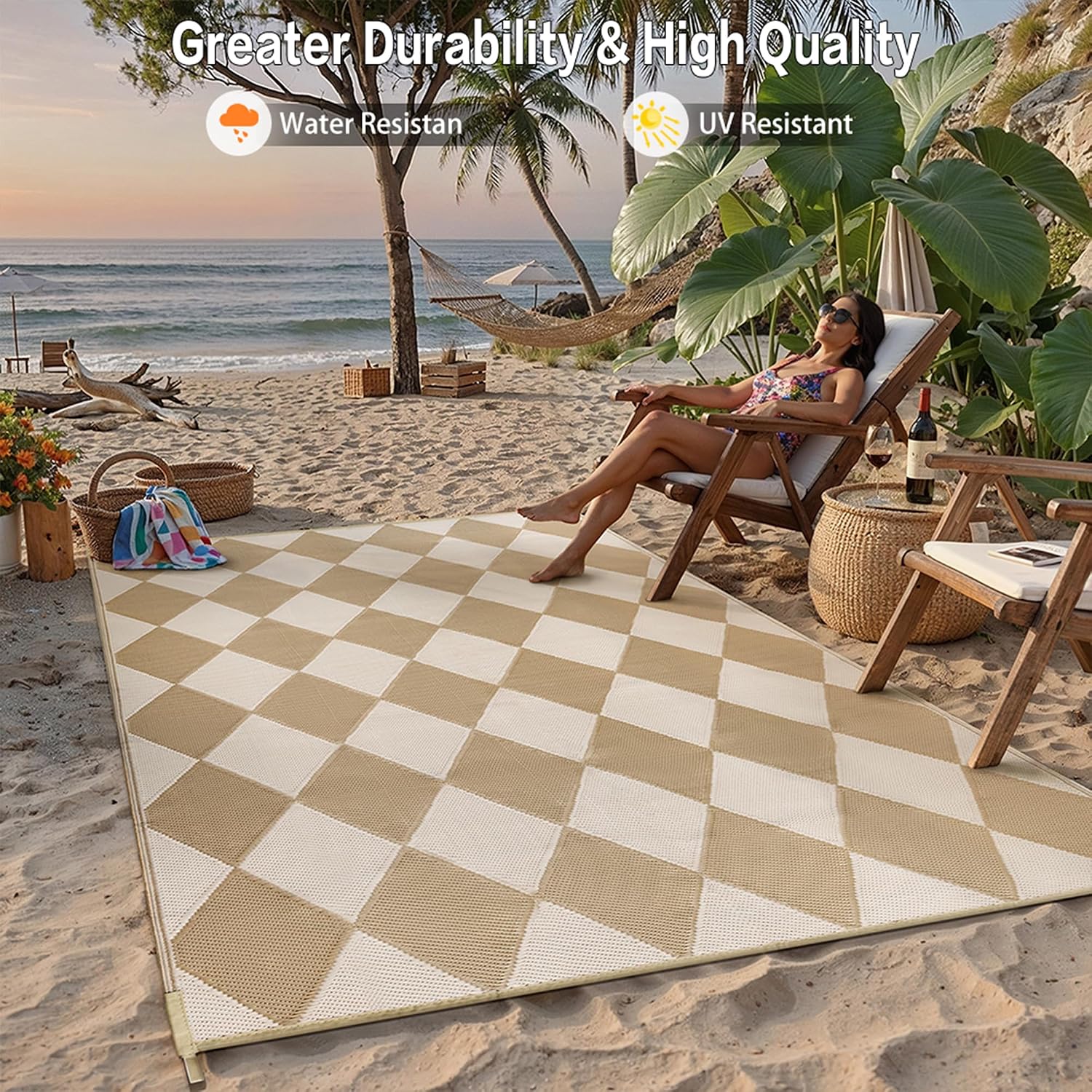 Outdoor-Kunststoff-Karo-Teppic – Outdoor Camping Rugs 8X10 Bewertung und Preis
