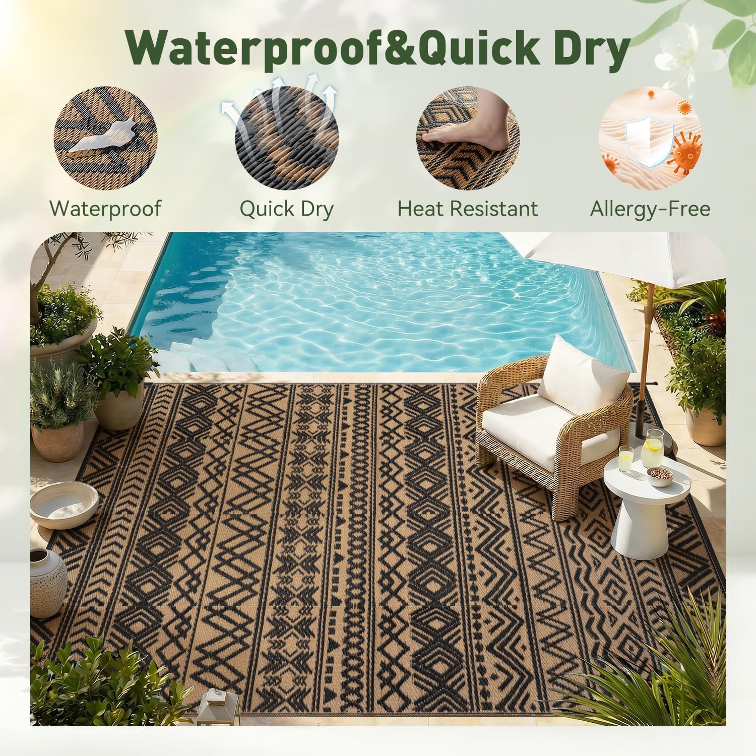 Outdoor-Teppich 8x10 Wasserdic – Outdoor Camping Rugs 8X10 Bewertung und Preis